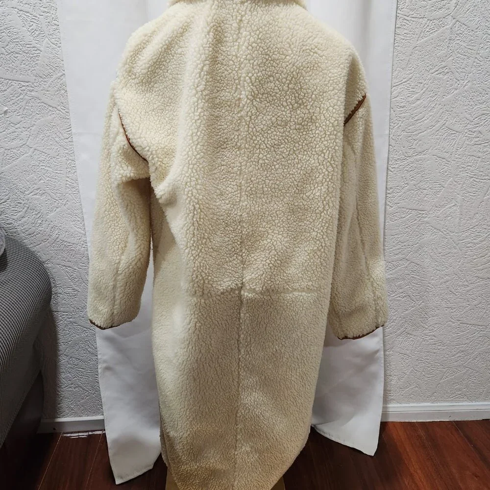 Madewell Sherpa Estate Cream and brown coat - Picture 5 of 5